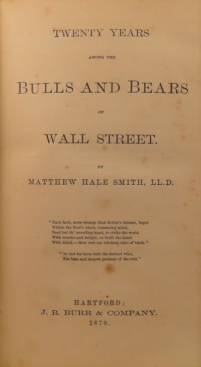 Image for Twenty Years Among the Bulls and Bears of Wall Street