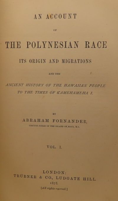 Image for An Account of the Polynesian Race Its Origins and Migrations and the Ancient History of the Hawaiian People to the Times of Kamehameha I. (3 vol. set)