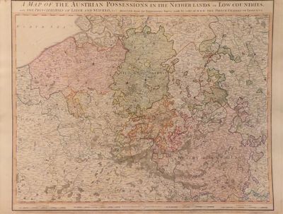 Image for A Map of the Austrian Possessions in the Netherlands or Low Countries, with the Principalities of Liege and Stavelo &c. Reduced from the Trigonometric Survey made by Order of H.R.H. the Prince Charles of Lorraine