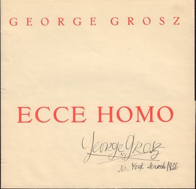 Image for Title page to Ecce Homo signed in New York March, 1936
