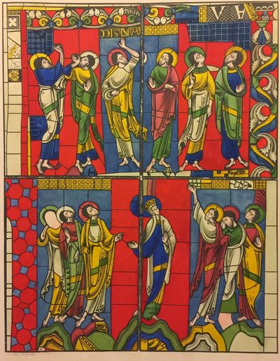 Image for Calques des vitraux peints de la cathédrale du Mans. Ouvrage renfermant les calques ou les réductions, d'après les calques, des verrières de cette cathédrale les plus intéressantes sous le rapport de l'art et de l'histoire