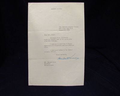 Image for Signed Letter from Herbert Hoover